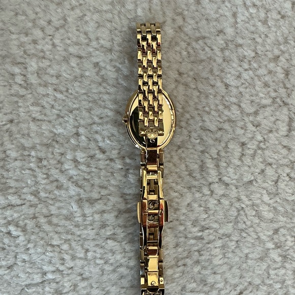 BEAUTIFUL TORY BURCH MOTHER OF PEARL PAVE EMBELLISHED GOLD TONE WATCH - Picture 13 of 16